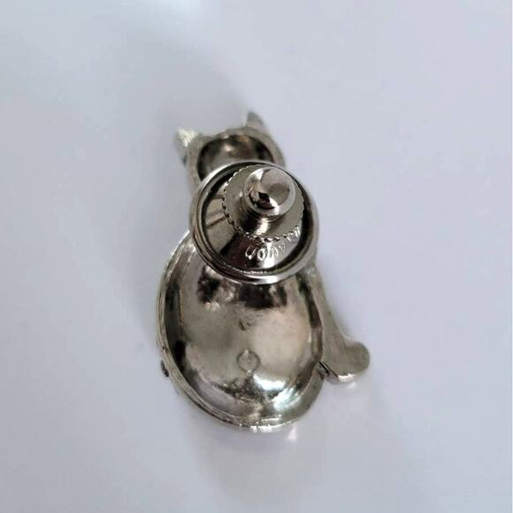 Vintage Small Cat Pins Antique Gold Rhinestone Silver Marcasite Style Set of 2 - Picture 5 of 8